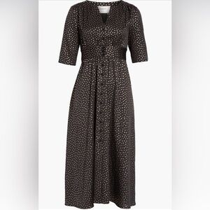 ba&sh Black and Gold Long Sleeve Dress